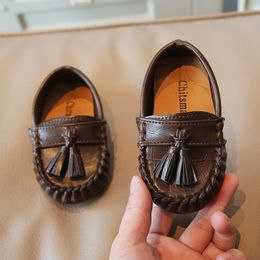 Kids Loafers Boys Girls Shoes PU Tassel Soft Children Flats Casual Children Autumn Boat Shoes 21-35