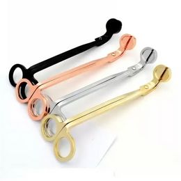 Stainless Steel Snuffers Candle Wick Trimmer Rose Gold Candle Scissors Cutter Candle Wick Trimmer Oil Lamp Trim scissor Cutter sxaug01