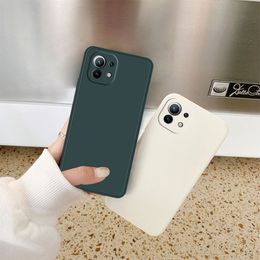 Luxurious Liquid Silicone Phone Cases With Straight And Ultra-thin Edge Tpu For Xiaomi Mi 11 Lite 11 Pro 11
