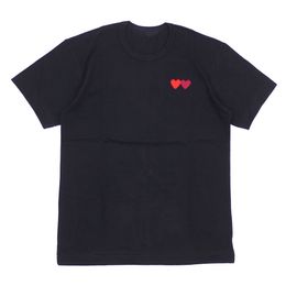 Play Mens T Shirt Designer Red Commes Heart Women Commes Des Garcon T Shirt Red Heart Embroidered Pure Cotton Breathable and Minimalist Style Tee 352