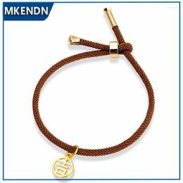 Charm Bracelets Adjustable Lucky Rope Chain Men Women Bracelet Fashion Trendy 12 Colours Style Macrame For Jewellery GiftCharm Lars22