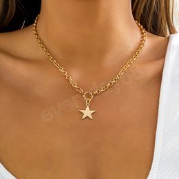 Geometric Minimalist Star Pendant Necklace For Women Girl Simple Link Chain Necklace Party Jewelry Bijoux Collares Mujer Collier