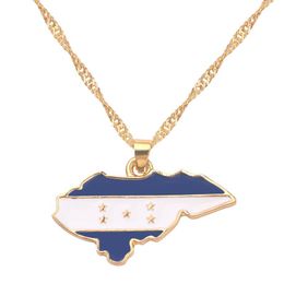 Pendant Necklaces Honduras Charm National Flag Map Necklace Male Female Gold Colors Chain Fashion Jewelry Chic Collar AccessoriesPendant