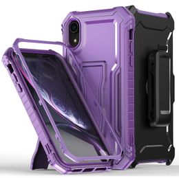 the cover Canada - High Quality Armor Mobile Phones Cases Wholesale Portable Kickstand Phone Case Shockproof Hard Pc Soft Tpu Holder Cover For Iphone XR Plus Buit In Screen Protector