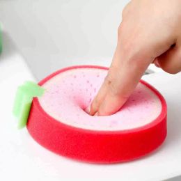 Fruit Shape Dishwashing Cleaning Sponge Block Brush Kitchen Accessories Washing Dishes Sponges Scouring Clean Dish Remove Stains