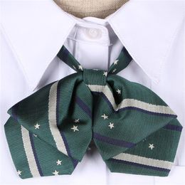 Clothing Sets Blue Jk Bow Tie Striped Solid Uniform Collar Butterfly Cravat Japanese /korean High School Students Necktie EmbroideryClothing