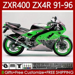 OEM Body For KAWASAKI NINJA ZXR 400 CC ZX-4R ZX4R 91-96 Bodywork 138No.160 ZX 4R 400CC ZXR400 91 92 93 94 95 96 ZXR-400 1991 1992 1993 1994 1995 1996 Green silver Fairing Kit