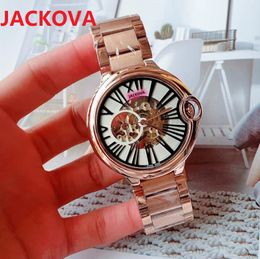 42mm Men Automatic Mechanical Watch Full Stainless Steel Ceramic Sapphire WristWatches Super luminous hollow skeleton watches montre de luxe