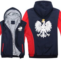 Men's Hoodies & Sweatshirts Poland Flag Men Cool Coat Thicken The Of Arms Sweatshirt Mans PulloverMen's