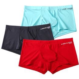 Underpants Mens Underwear Boxers Sexy Male Briefs Panties Bulge Shorts Breathable Ice Silk Big Pouch RopaUnderpants