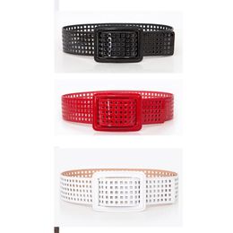 Belts Fashion Designer Faux Leather Big Buckle Wide Waistband For Women Cutout Belt Dress Accessories Waist BeltBelts