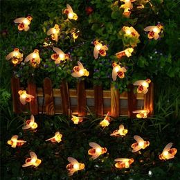 10LED 1.5m Bee Shaped LED String Lights Battery Operated Christmas Garlands Fairy For Holiday Party Garden Decoration Y201020
