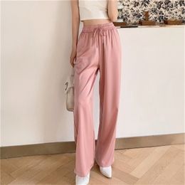 4XL Plus Size Women's pants Summer New high waist loose slim straight wide loose casual pants chiffon wide leg pants 201012