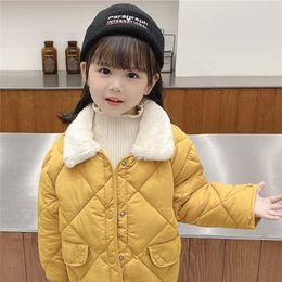 Winter Children's Warm Cotton Jackets Girls Clothes KidsBabys Rabbit Fur Collar Coats Korean Style For Boys Outerwears LJ201130
