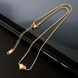 Pendant Necklaces Fashion Good Luck Heart Necklace Red Stone Gold Charm For Women Wedding Party Jewellery GiftPendant