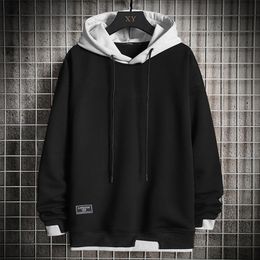 Men Hoodies Casual Harajuku Solid Colour Fashion Clothing Tops Pullover Spring and Autumn Sweatshirt 220406