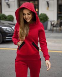 Women's Tracksuits Women Outfit Sportswear Spring Autumn Winter Printed Brand Ladies Fleece Long-sleeve Casual 2 Piece SetWomen's