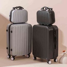 Trolley Suitcase '''inch Rolling Travel Luggage On Wheels Carry Cabin Bag Fashion Set J220708 J220708