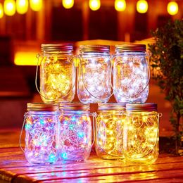 Strings Solar Fairy Light For Garden Decoration Christmas Lights Wedding Outdoor With Mason Jar Lid Color ChangingLED StringsLED LED
