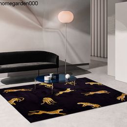 simple end table UK - Light luxury leopard ins style carpet modern simple living room tea table mat Nordic style high-end carpets