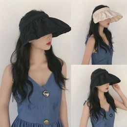 Wide Brim Hats Foldable No Top Cap Roll Up Sun Visor Hat Headband Open UV Protection Baseball Beach Hiking Sports Scot22