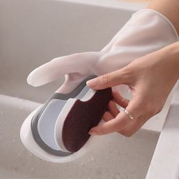 Selected Magic Silicone Dishwashing Gloves Kitchen Brush Pot Cleaning Artefact Multifunctional Magic Brush PVC Dishwashing Gloves