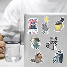 50pcs/set small Skateboard stickers cute raccoon For water bottle notebook laptop decor Helmet car sticker PVC Guitar Decals