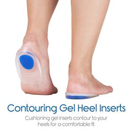 Silicone Gel Heel Cushion Insoles High Heel Insert Relief Foot Pain Soft Inserts Feet Protectors Men Women Support Shoe Pad