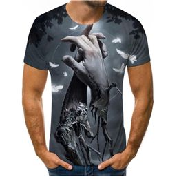 Men's T-Shirts 2022 Summer T-shirt Men And Women Fashion 3d Printing Casual Sports Short Sleeve O-neck Horror Style