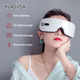 Rechargeable Smart Eye Massager Massager Bluetooth Music Foldable Air Pressure Heating Massage Relaxation 220514