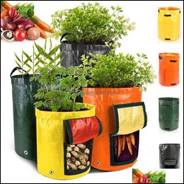 Planters Pots Garden Supplies Patio Lawn Home Potato Ctivation Vegetable Planting Bags Plant Pe Fabric Organisation Grow Bag Farm Gardeni