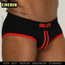 ORLVS New designed Brand Men Underwear Briefs Slip Mesh Shorts Cueca Gay men Underwear sexy Male panties Breathable Cotton T200517