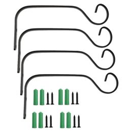 Hooks & Rails Set Of Iron Garden Flower Basket Hook Fence Hanging Pot HangerHooks