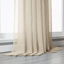 Curtain & Drapes Modern Beige Tulle Curtains For Living Room Bedroom Kitchen Voile Sheer Finished Solid Colour Window TreatmentsCurtain