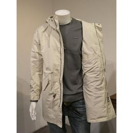 Men's Trench Coats Spring Autumn Casual Business Coat Zipper Up Turn-down Collar Jacket Men Lightweight Cotton S-4XL Y877Men's