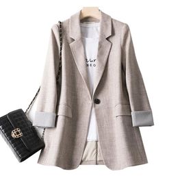 Women's Jackets Suits Blazers 2022 Fashion Business Plaid Women Work Office Ladies Long Sleeve Spring Casual Blazer