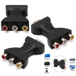 AV Digital Signal 1080P HDMI-compatible To AV/RCA Adapter Cable Male To 3 RCA Video Audio Cable RGB Colour Difference Connector