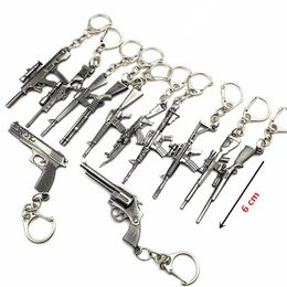 6cm creative key chains peripheral games mini model toy gun alloy keyring wholesale Man Keyring For Women Game Fans Jewellery Accessories