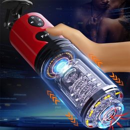 Male Masturbator Automatic Telescopic Rotation Real Vagina Voice Masturbation Cup For Men Strong Thrusting Sex Toys 220720