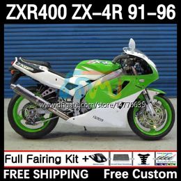 Full Body Kit For KAWASAKI NINJA ZXR 400 CC ZX-4R ZXR400 91 92 93 94 95 96 Cowling 12DH.16 ZX4R 400CC ZX 4R ZXR-400 1991 1992 1993 1994 1995 1996 ABS Fairing white green