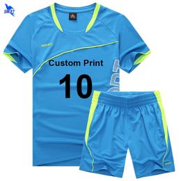 Personal Customize Adult kids Breathable Soccer Set Jerseys Uniforms Suit Children Football Kit Shirt Tracksuit 220704