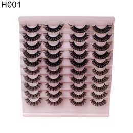 20pairs DD Curl 3D Faux Mink Eyelashes Natural Thick Russian False Eyelash Cruelty Free Fluffy Soft Fake Lashes Extension Makeup