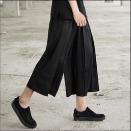 Men's Pants 28-46 Original Men Personality Folds Layered Three-dimensional Cut Casual Nine Wide Leg Tide Hairstylist Skirts Drak22