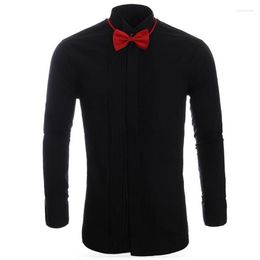 Männer Kleid Hemden Formale Anzug Hemd Für Mann Schwarz Rot Weiß Farbe Plus Größe 5XL Hochzeit Europäischen Amerikanischen Herren mans Smoking Eldd22