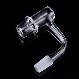 Latest Splash Guard 2mm Thick Quartz Banger With 10mm 14mm Male Joint OD 20mm Smoking Accessories 45 90 Degrees Quartz Nails For Glass Water Bongs FWQB10