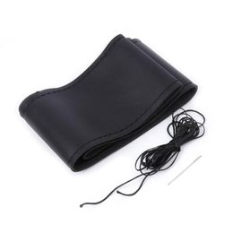 Steering Wheel Covers Universal Anti-slip Breathable Leather DIY Car Cover Case Needles Thread Drop