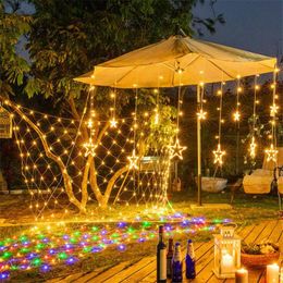 Strings LED 1.1 1.1M Net Solar Lights Wedding Christmas Fairy String Light Outdoor Waterproof Party Holiday Decor Mesh LightsLED