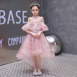 Lovely Blush Pink Flower Girl Dresses for Wedding 2022 Cap Sleeve Jewel Neck Princess Kids Party Gowns with Lace Appliques Girl Dress