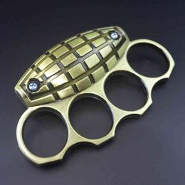 Shape Fist Grenade Clasp Muskmelon Legal Four Tiger Finger Boxing with Car Equipment Hand Brace Ring Defence Lllrain