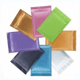 Matte Black Flat Aluminum Foil Zipper Lock Bag Resealable Zipper Sugar Salt Snack Nuts Tea Coffee Beans Nail Beauty Xmas Gifts Packaging Printing Pouches Package